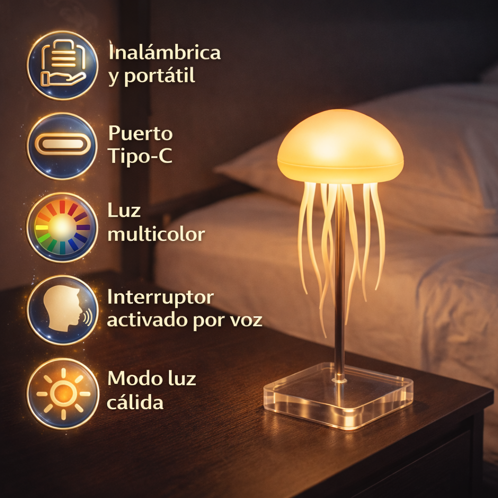 Crea un ambiente hipnótico y relajante en segundos.